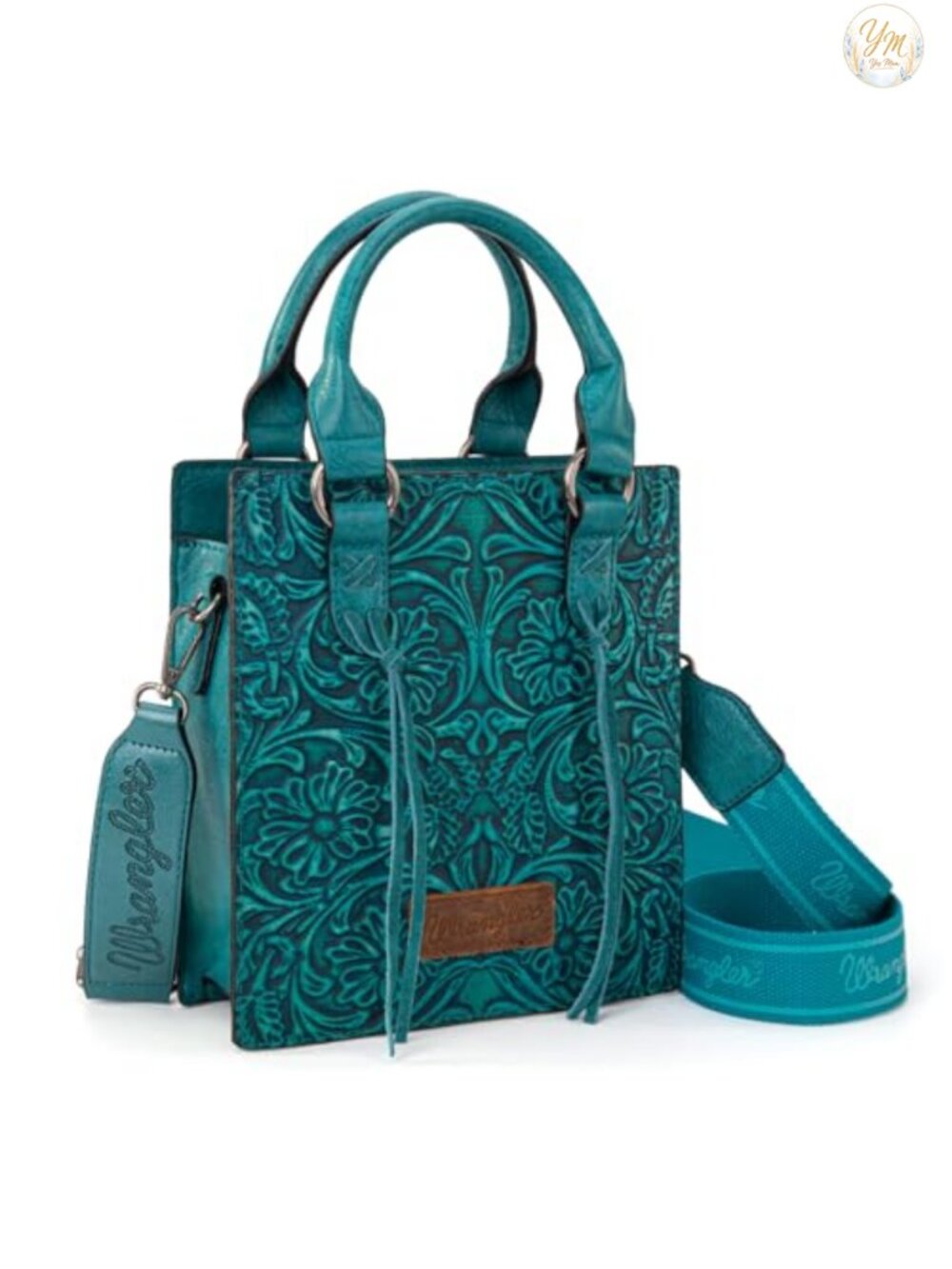 Wrangler Embossed Crossbody Purse Women Top Handle Fringe Handbag Mini Tote